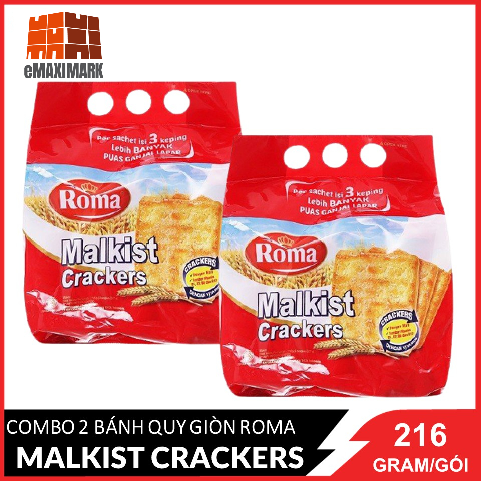HCMCombo 2 bánh Malkist Crackers 8x27gX2