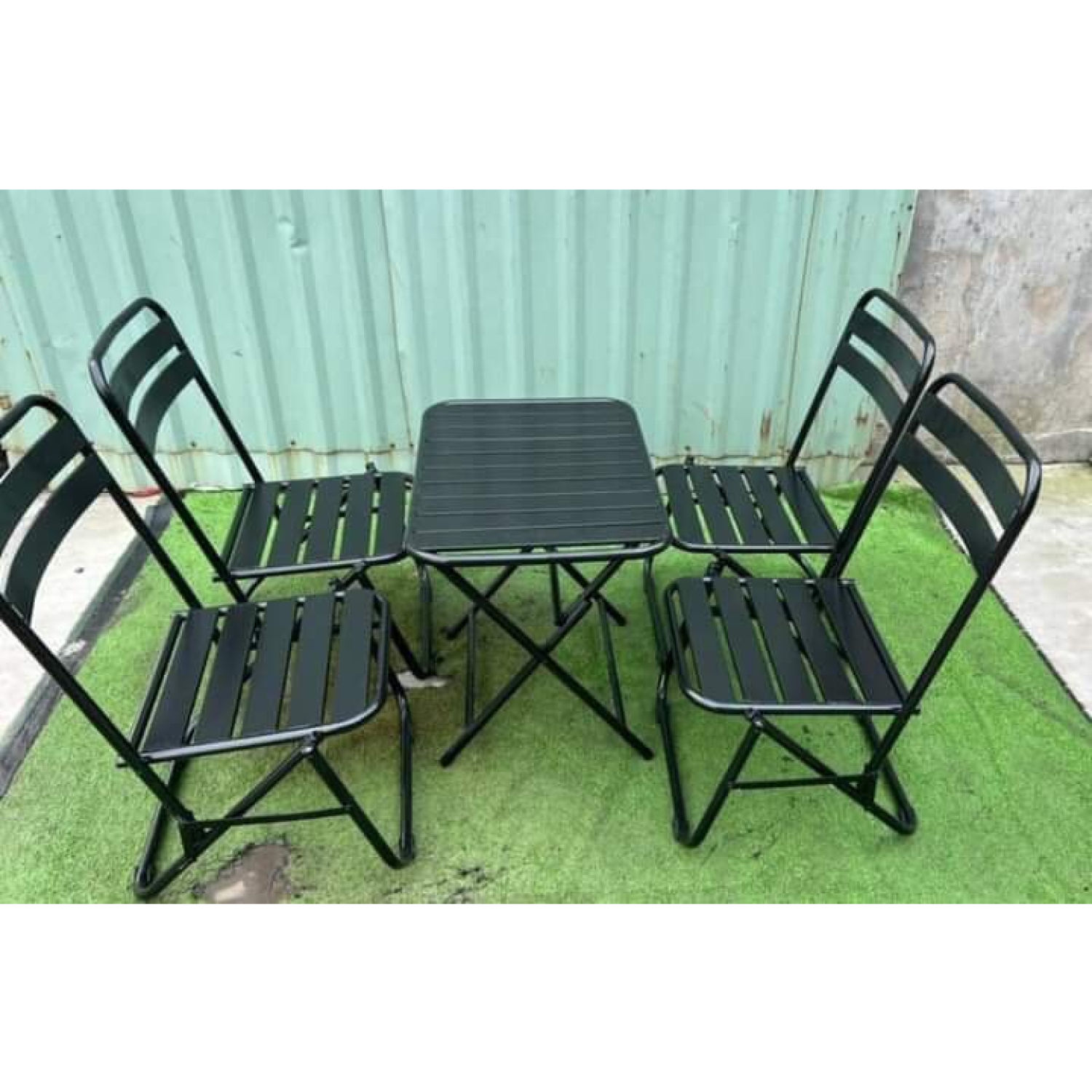 Bàn Ghế Sắt Gấp Gọn- Bàn Ghế Cafe