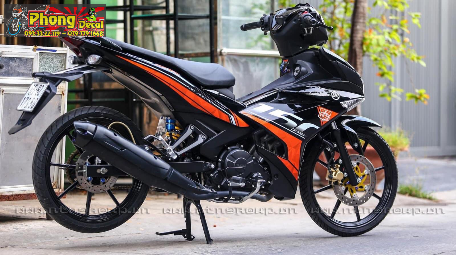 Tem Rời Xe Yamaha Exciter 150 Y15ZR Đen Cam Bóng - Mẫu Mới Tặng Logo