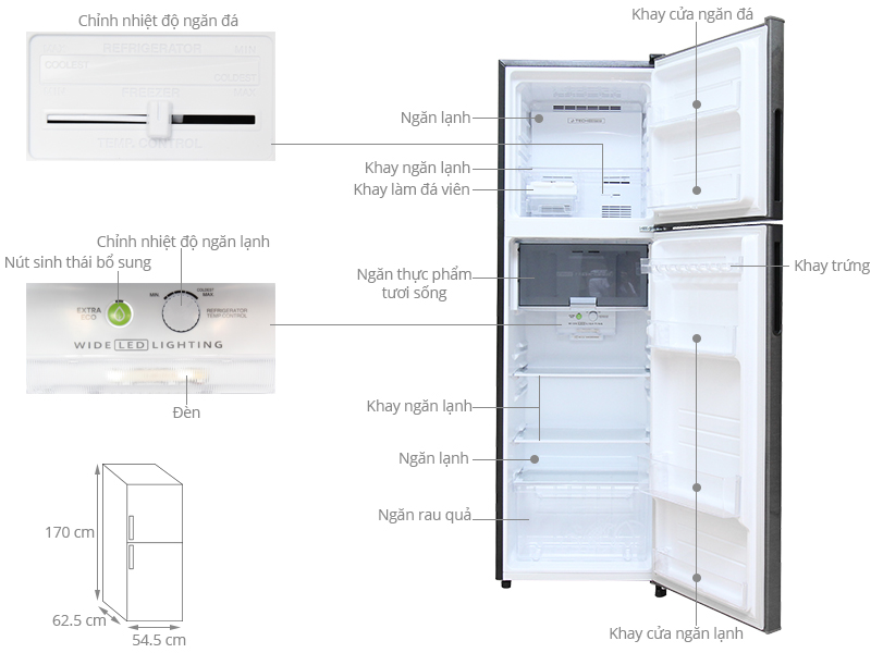 Tủ lạnh Sharp Inverter SJ-X281E-DS