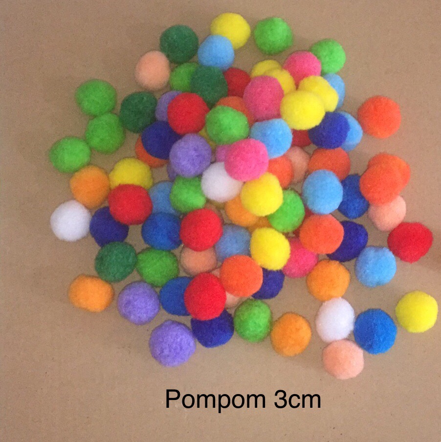 [HCM]Pompom 2,5cm nhiều màu 2 túi 20 quả