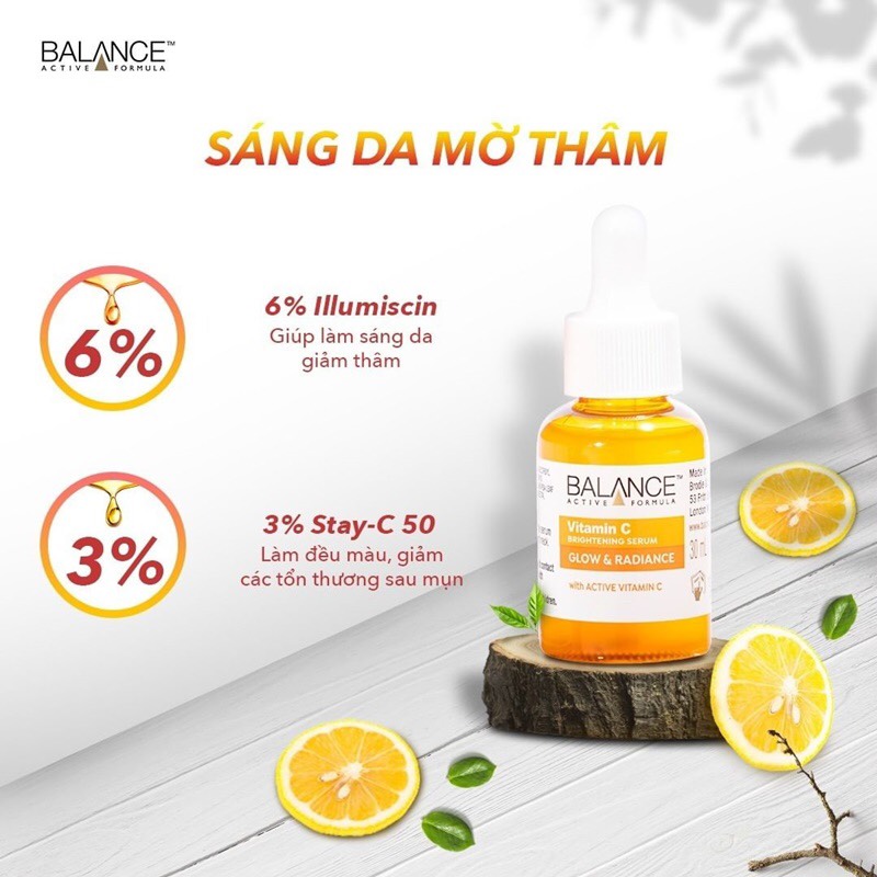 Tinh Chất Sáng Da Mờ Thâm Balance Active Skincare Vitamin C Brightening Serum 30ml Mờ Thâm Làm Đều Màu Da