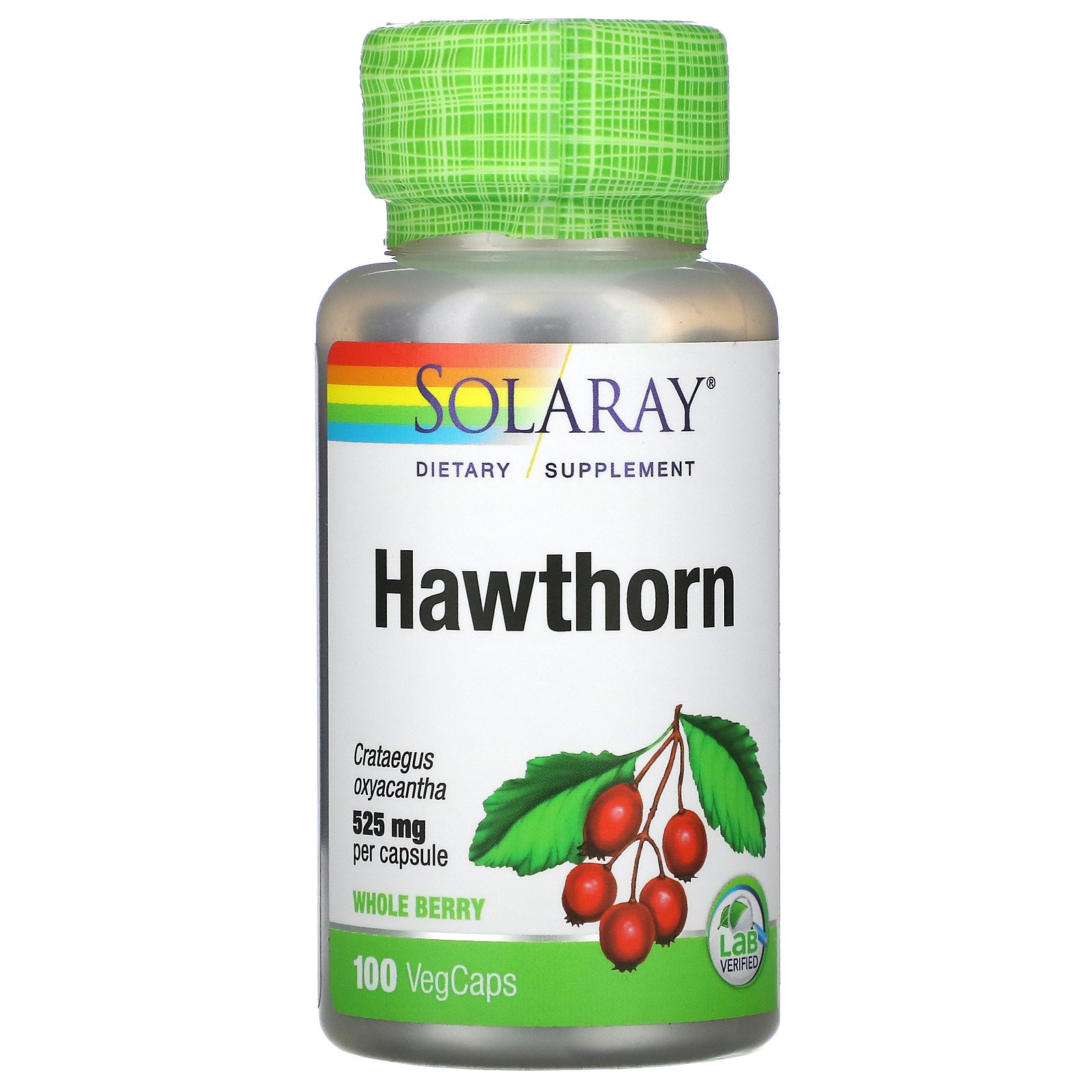 Hỗ-trợ tim-mạch, Hawthorn Berry, 540 mg, 100 Veg Capsules