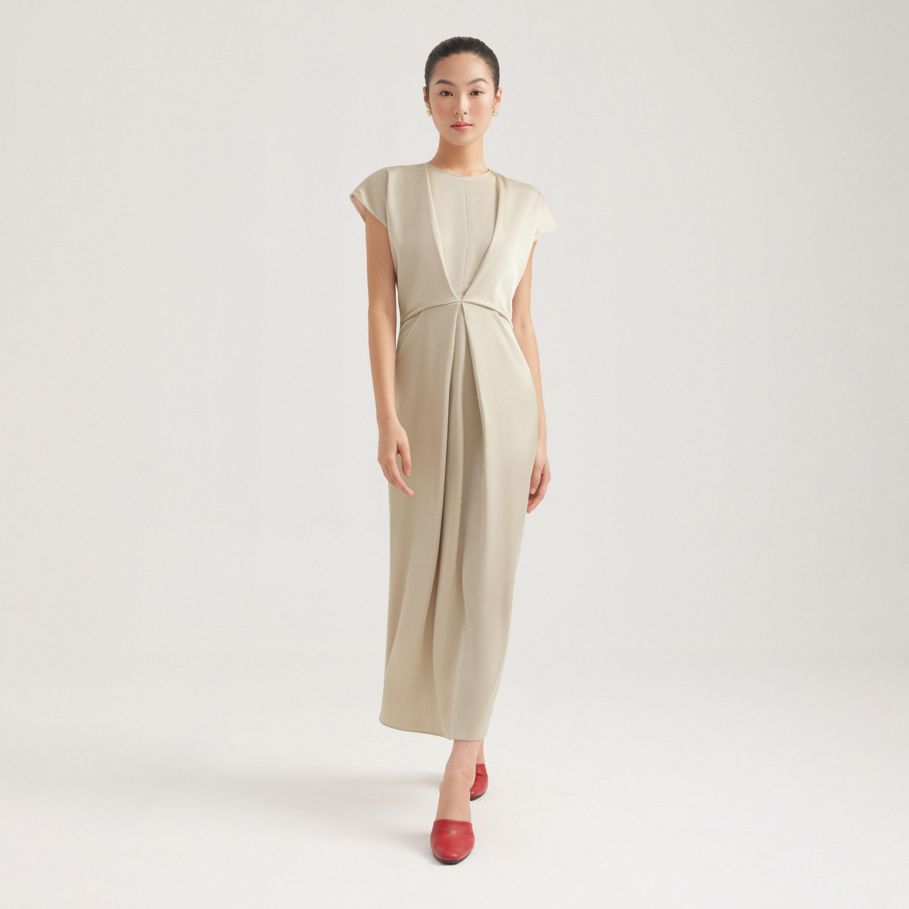 Đầm midi lụa tứ thân Mauve Midi dress