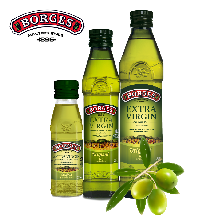 Dầu ôliu nguyên chất 100% Extra Virgin – Hiệu BORGES 125ml