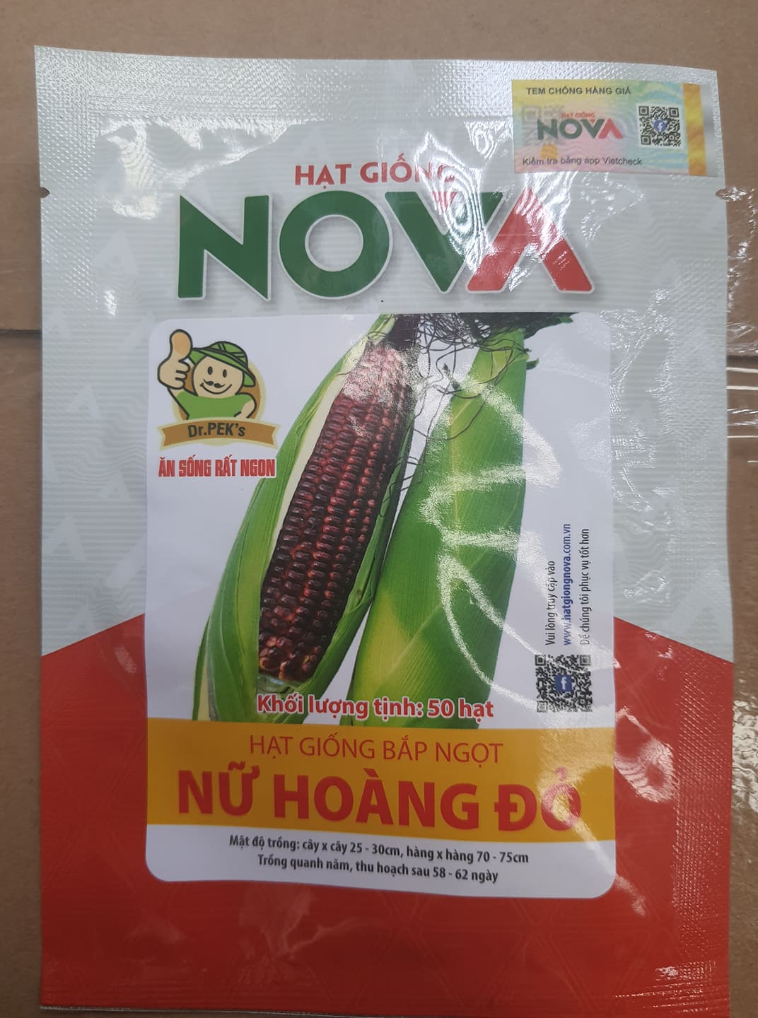 Hạt giống bắp ngọt nữ hoàng đỏ NOVA ( 1 gói 50 hạt )