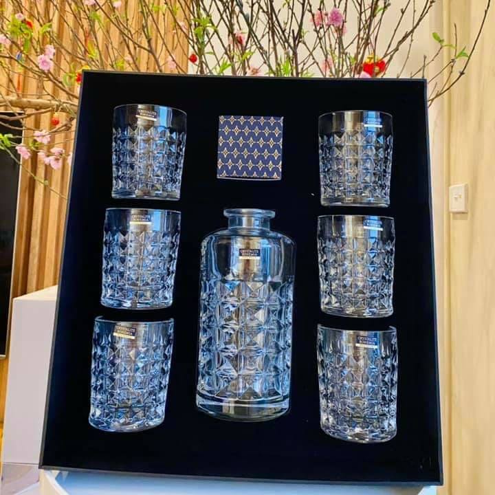 Set Bình và cốc bohemia diamond