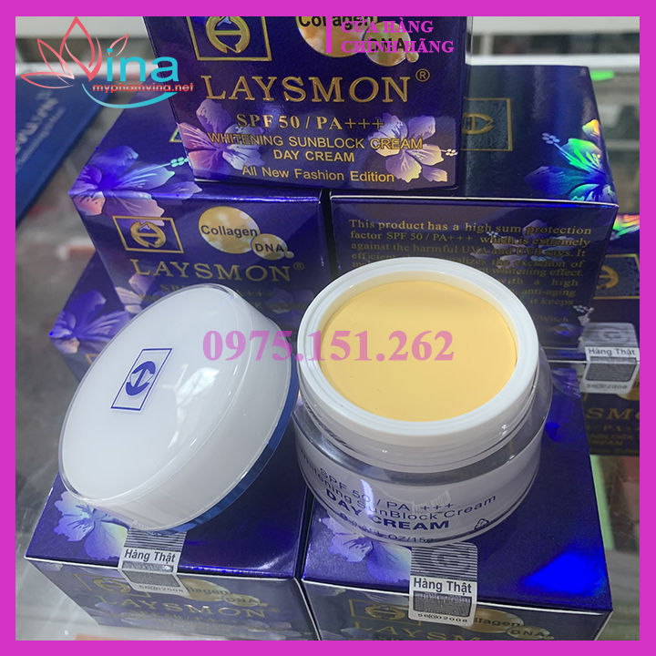 Kem laysmon whitening sunblock cream day cream spf 50/pa+++ - 15gr - kem laysmon trắng da ban ngày