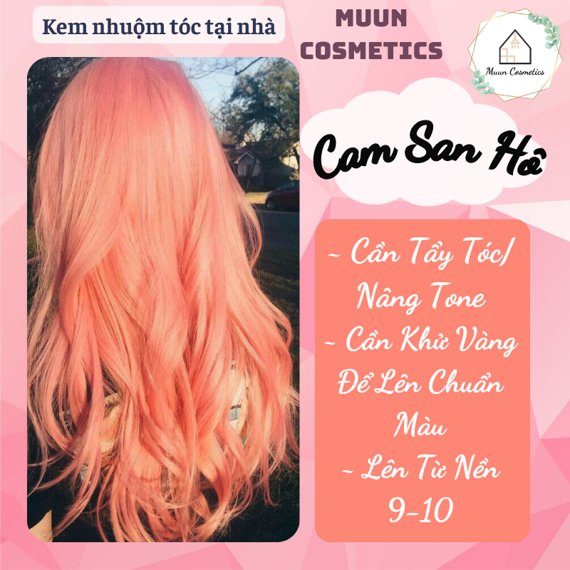 Thuốc Nhuộm Tóc Cam San Hô (Tặng Kèm Oxy Trợ Nhuộm và Chụp Tóc, Bao Tay)