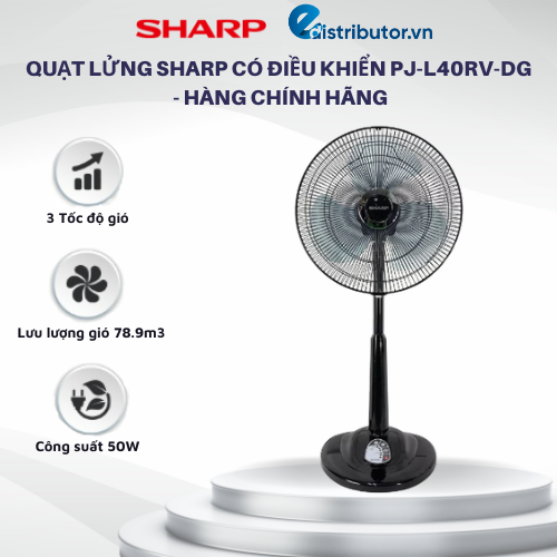 Quạt lửng sharp có điều khiển pj-l40rv-dg - hàng chính hãng