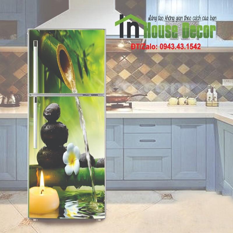 Giấy dán tủ lạnh 3D  Tranh dán tủ lạnh Thác nước spa - Decal dán tủ lạnh máy giặt kệ tường tủ quần áo, decal dán, giấy dán, trang trí nội thất, giấy dán nội thất, trang trí nhà cửa