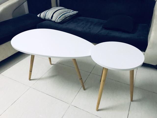 Bàn trà Bắc Âu hình trứng 1 mặt -GP55