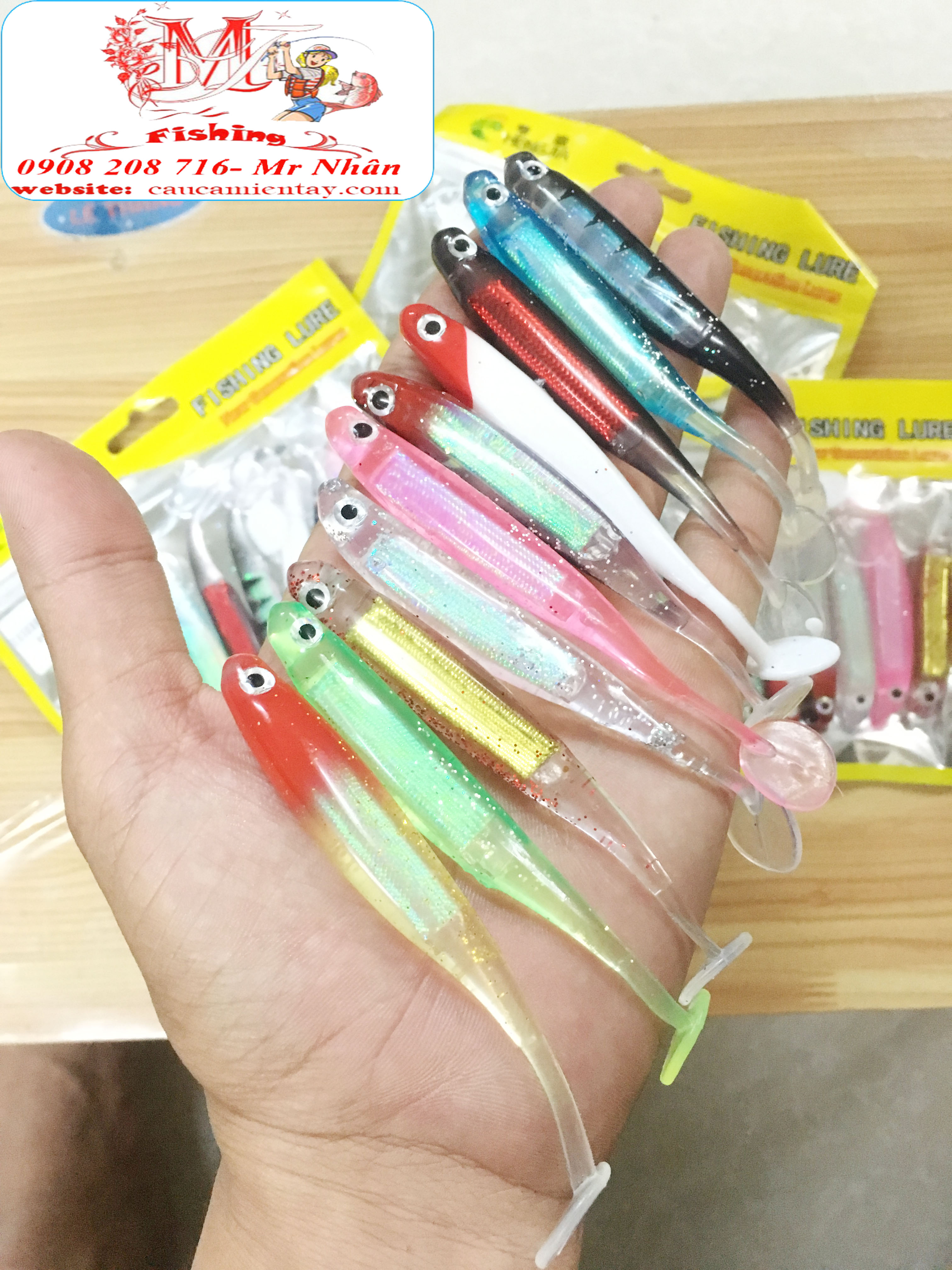 Mồi Mềm Lure Cá Lóc Chẽm Bộ 10 Con