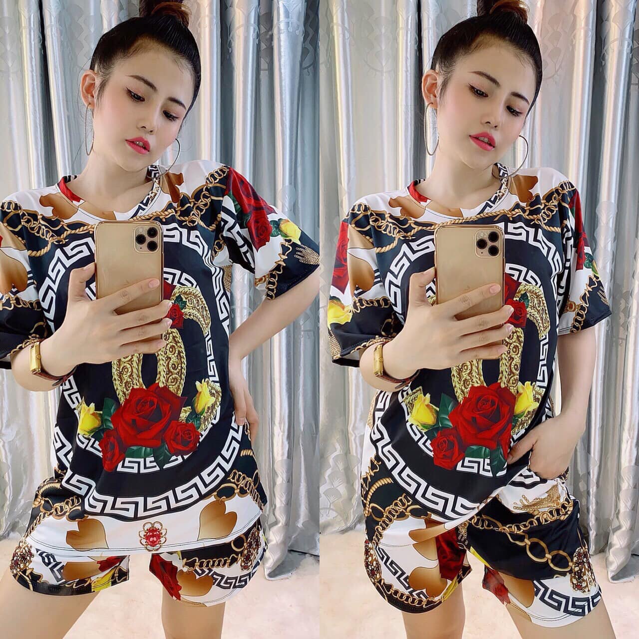 Đồ bộ lửng thun lạnh 3D hàng QC