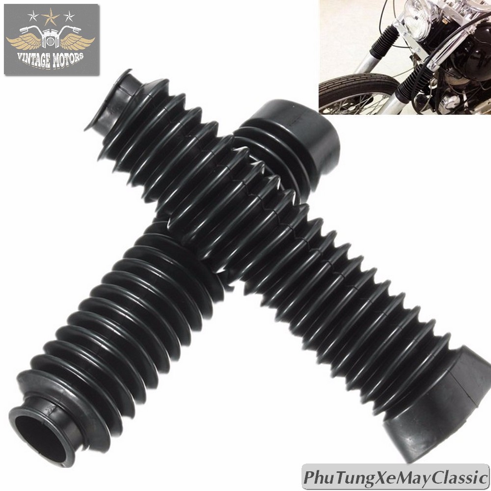 Bọc cao su thụt-phuộc xe máy loại 25cm (bèo nhún) phù hợp Harley Cafe Racer Tracker CG125 SU GN125 CD 67 WIN -PTVT