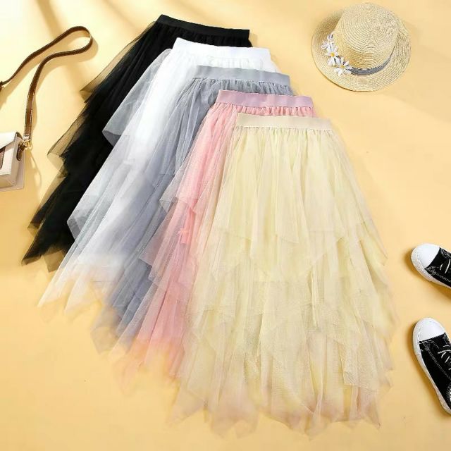 [HCM]Chân váy lưới nhọn pastel