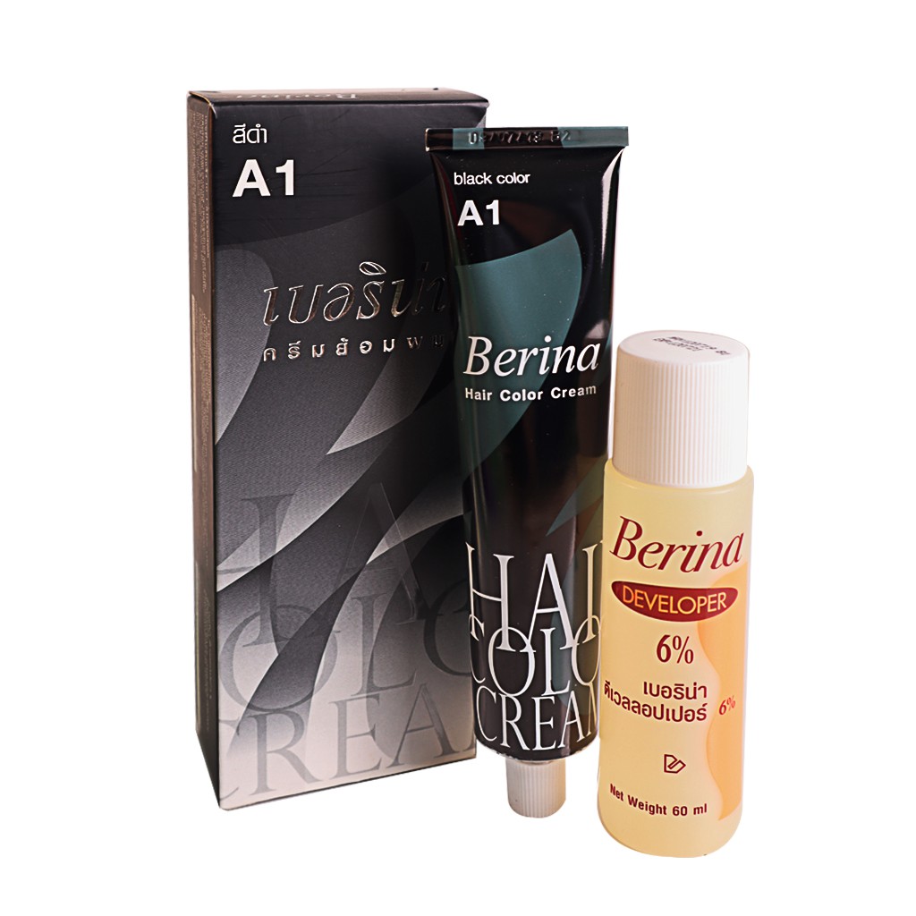 Thuốc nhuộm tóc phủ bạc Berina 60ml - A1 Đen