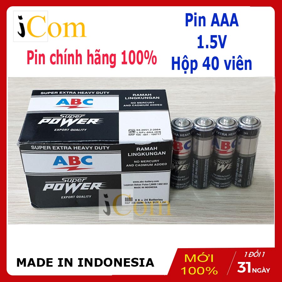 Pin aaa abc super power 1.5v pin míc - hàng nhập khẩu, siêu bền