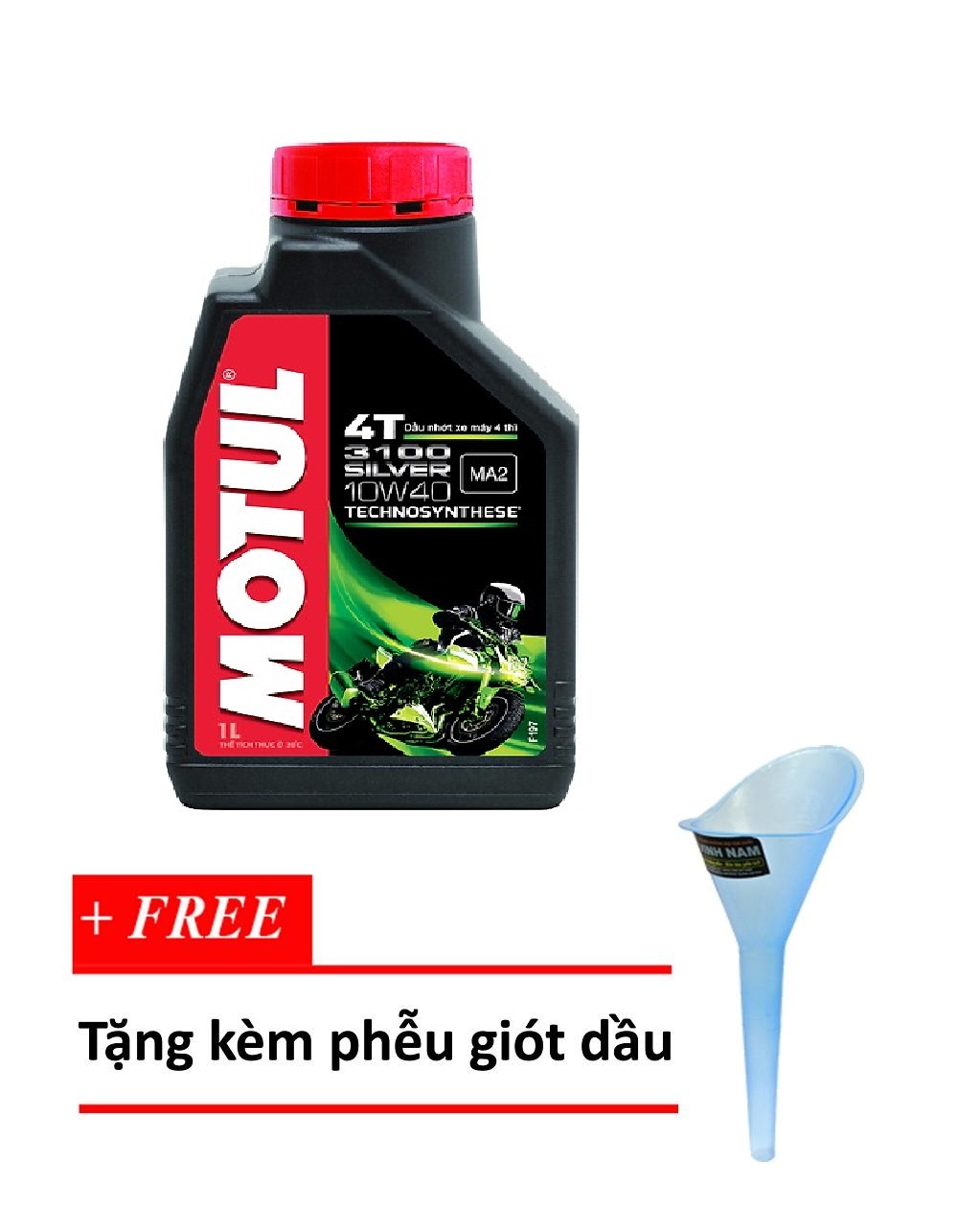 [HCM]Nhớt xe số mô tô PKL cao cấp Motul Silver 3100 10W40 1L Tặng kèm Phuể châm nhớt cao cấp