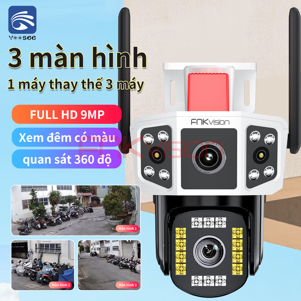 [ PHIÊN BẢN ĐẶC BIỆT ] Camera 3 Mắt Yoosee  Camera 3 Khung Hình Wifi Hopeway Ptz 3 Mắt 4k Xem 3 Màn 