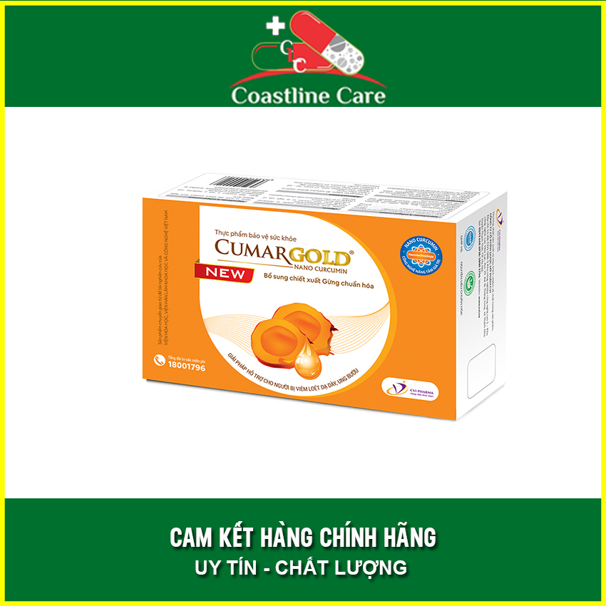 CumarGold Nano Curcumin New - Hỗ Trợ Bảo Vệ Niêm Mạc Dạ Dày Hộp 30 Viên - Coastlinecare Pharmacy