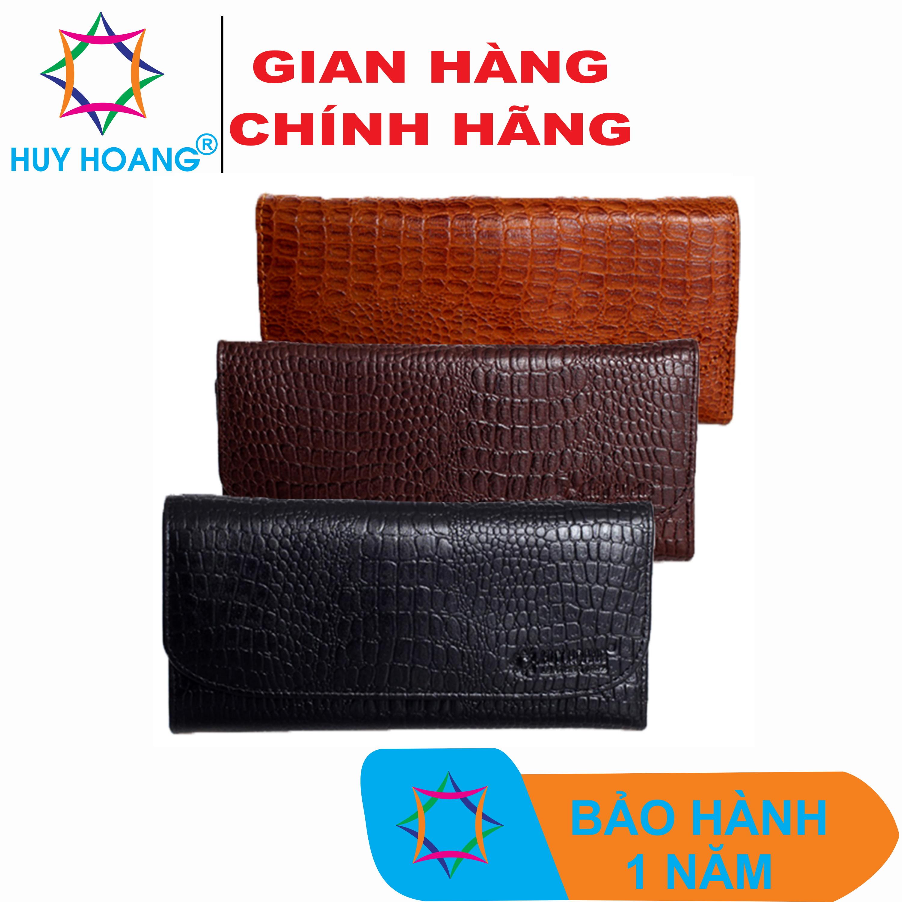 Ví nữ da bò vân cá sấu bấm nút nhiều màu HK3108-09-10