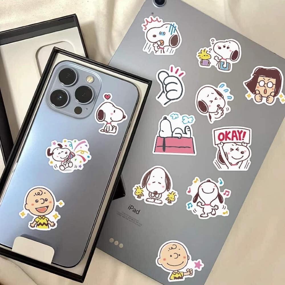 Set 60 sticker chó snoopy