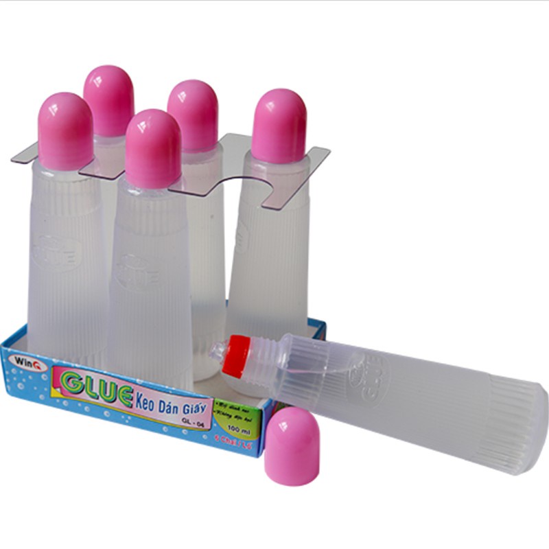 (Giá sỉ) Lốc 6 chai keo dán giấy 100ml WinQ (mã: GL-04)