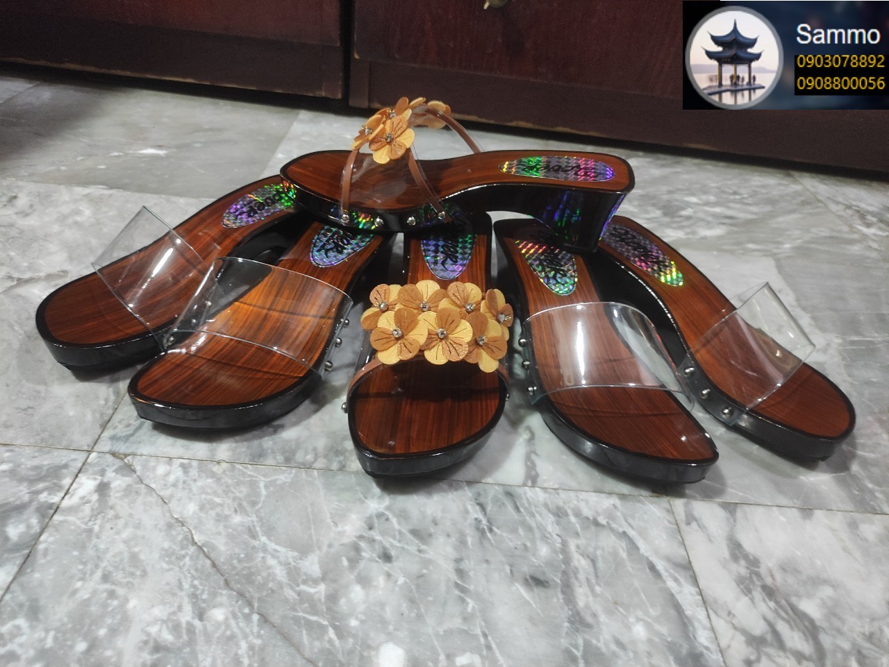 Guốc Gỗ Guốc Mộc 2 Phân Và 5 Phân Quai Trong