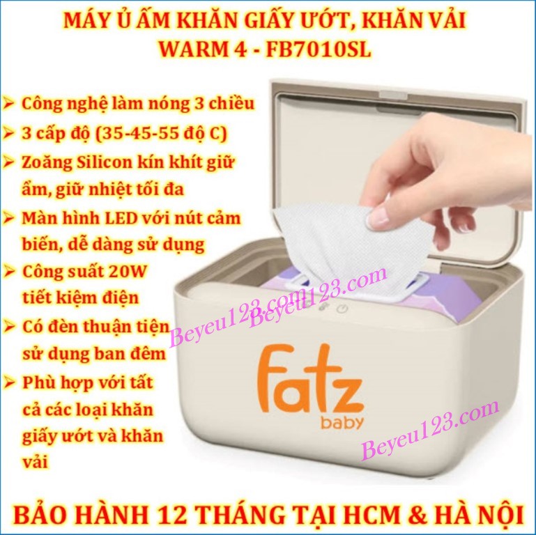 (WARM 4) Máy ủ ấm khăn giấy ướt Fatz có đèn đêm - với công nghệ làm nóng 3 chiều Fatzbaby FB7010SL GHOT1