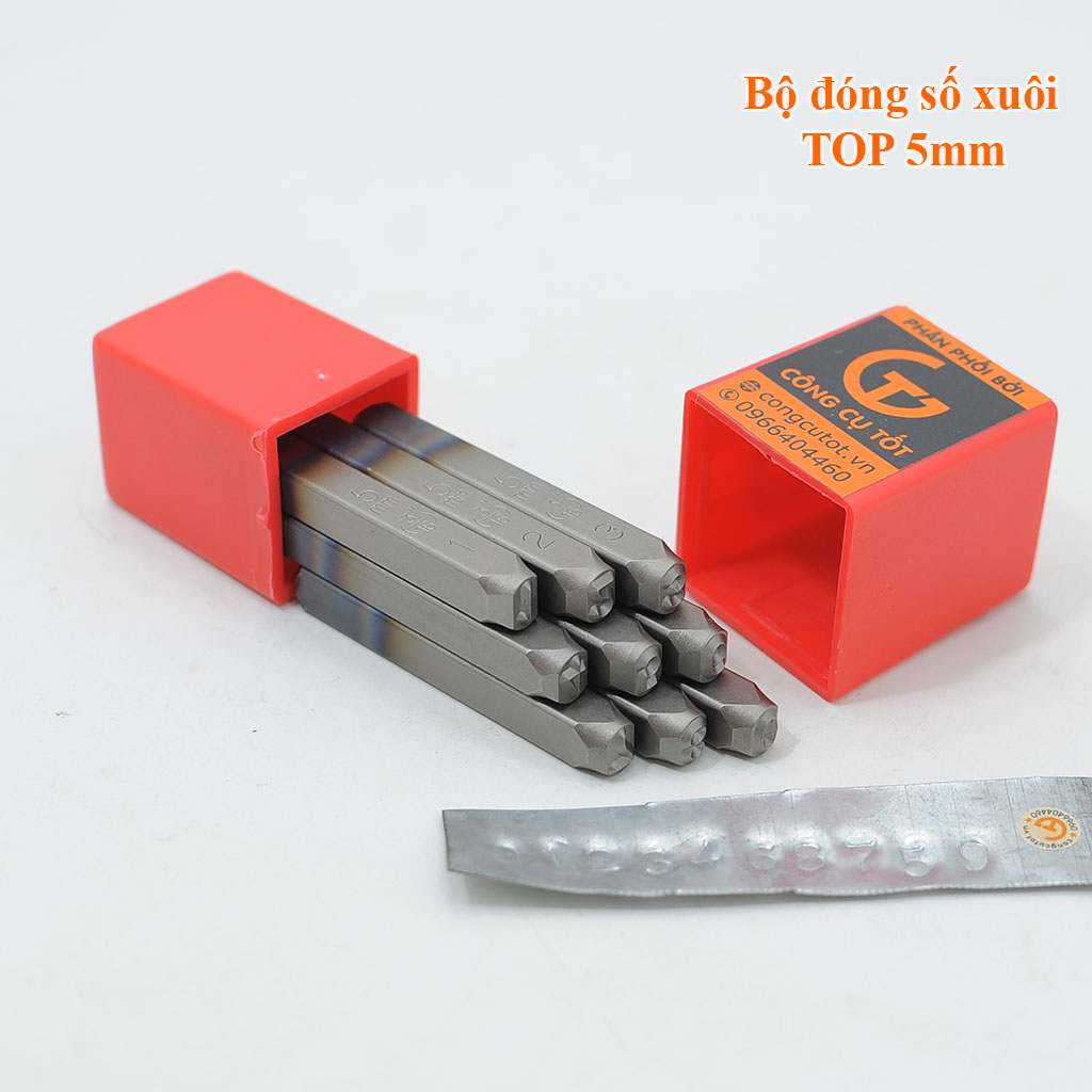 Bộ đóng số xuôi TOP các cỡ số từ 2mm - 12mm