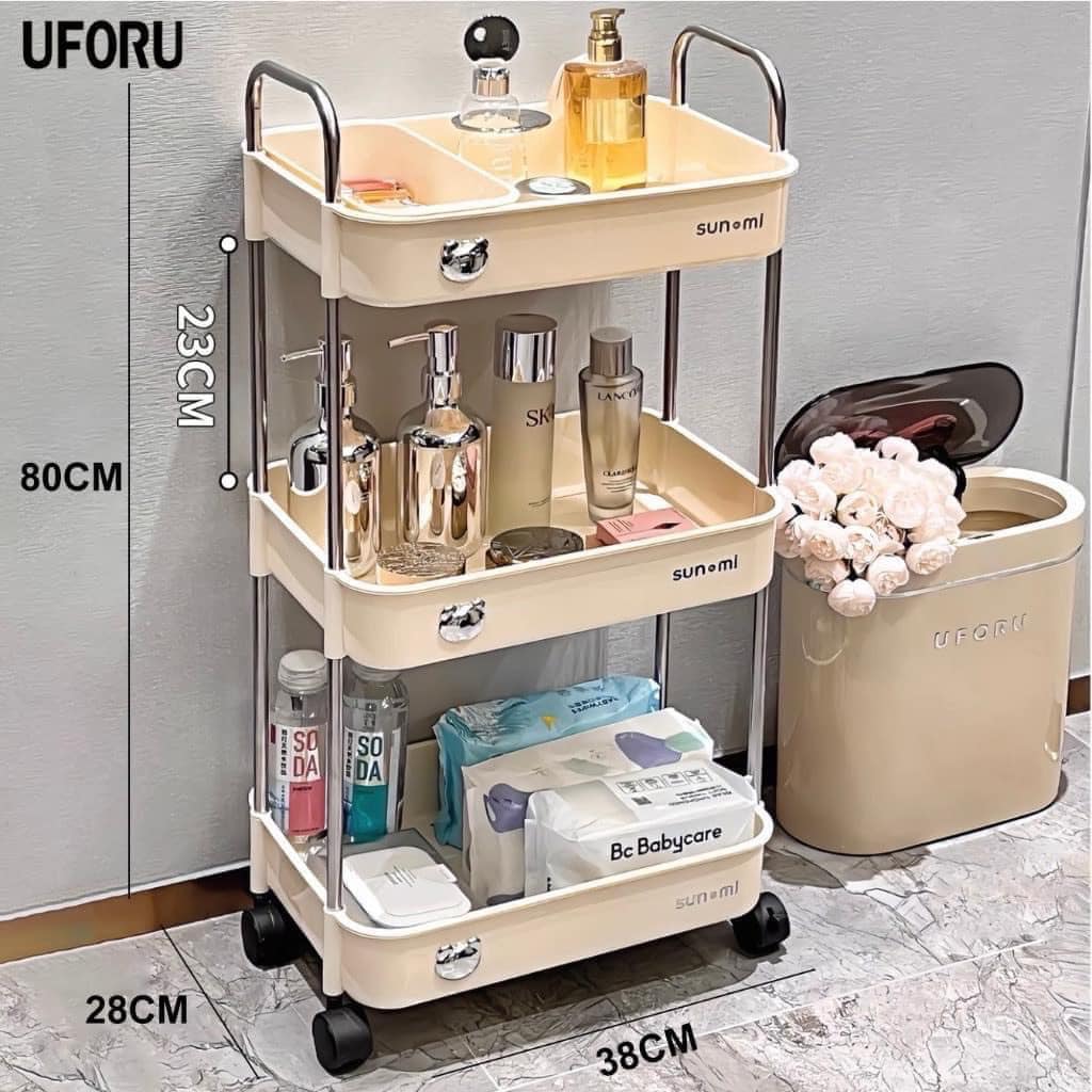 Kệ Đa Năng 3 Tầng Kệ Bỉm sữa kệ Spa 3 tầng đa năng kiểu dáng hiện đại