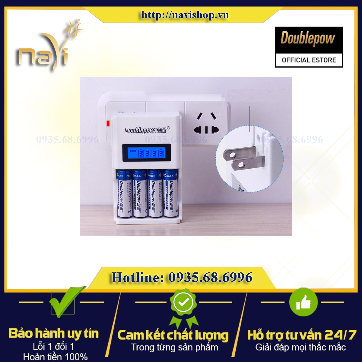 ĐỐC SẠC 4 CỔNG DOUBLEPOW LCD