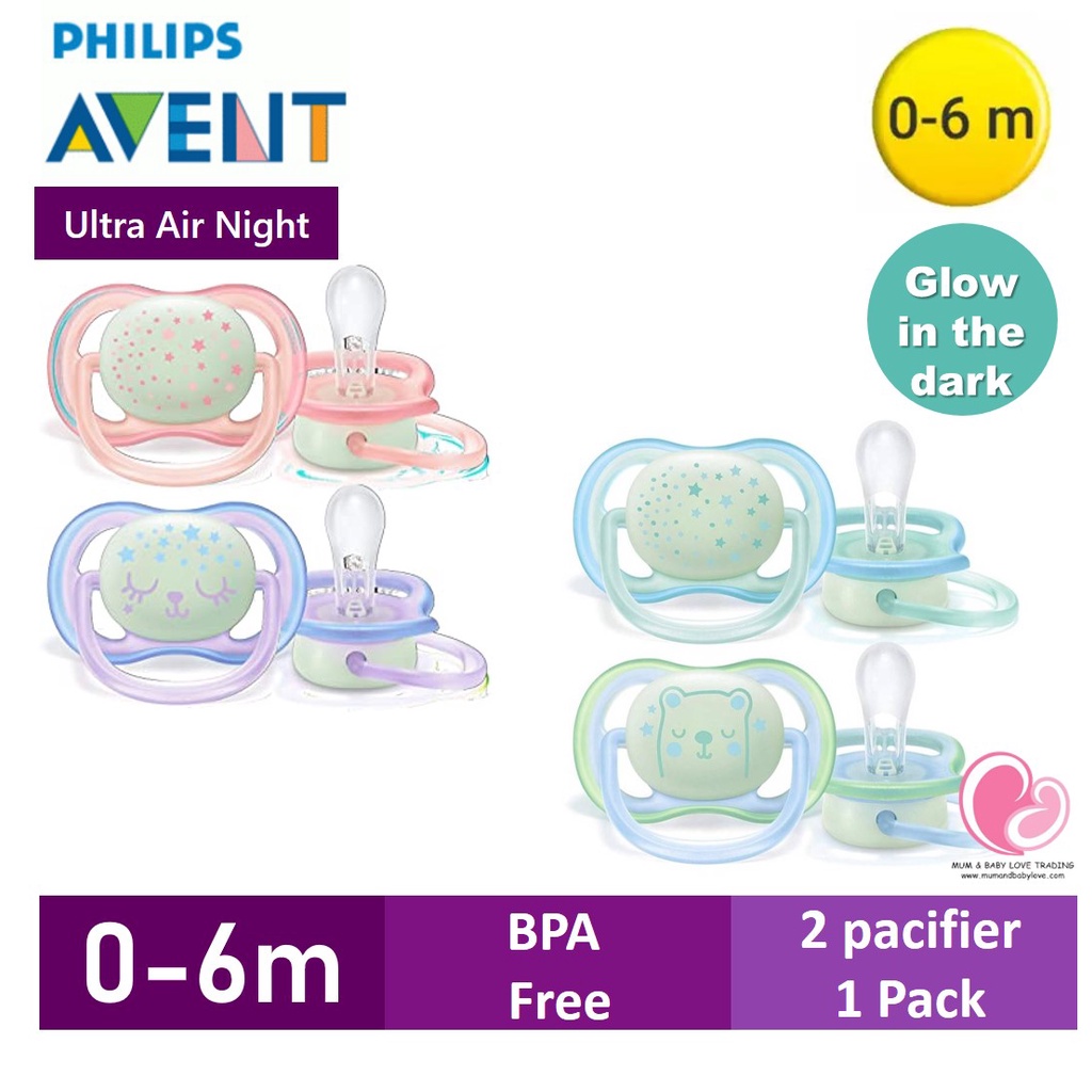 Ti Giả Avent Ultra Air Night Phát Sáng Ban Đêm Size 0-6 Tháng Và 6-18 |  Lazada.Vn