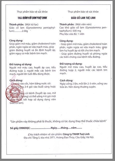 [HCM]Giảo cổ lam Tuệ Linh - 60 viên