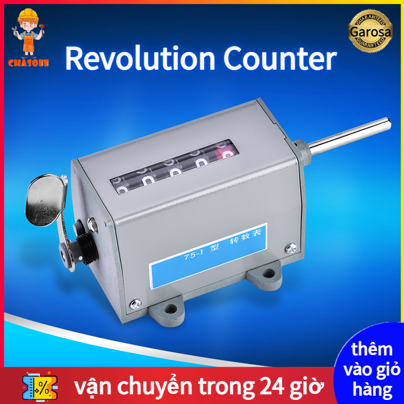 chasoee 75-I 5 Digits Display Mechanical Resettable Rotary Revolution Counter