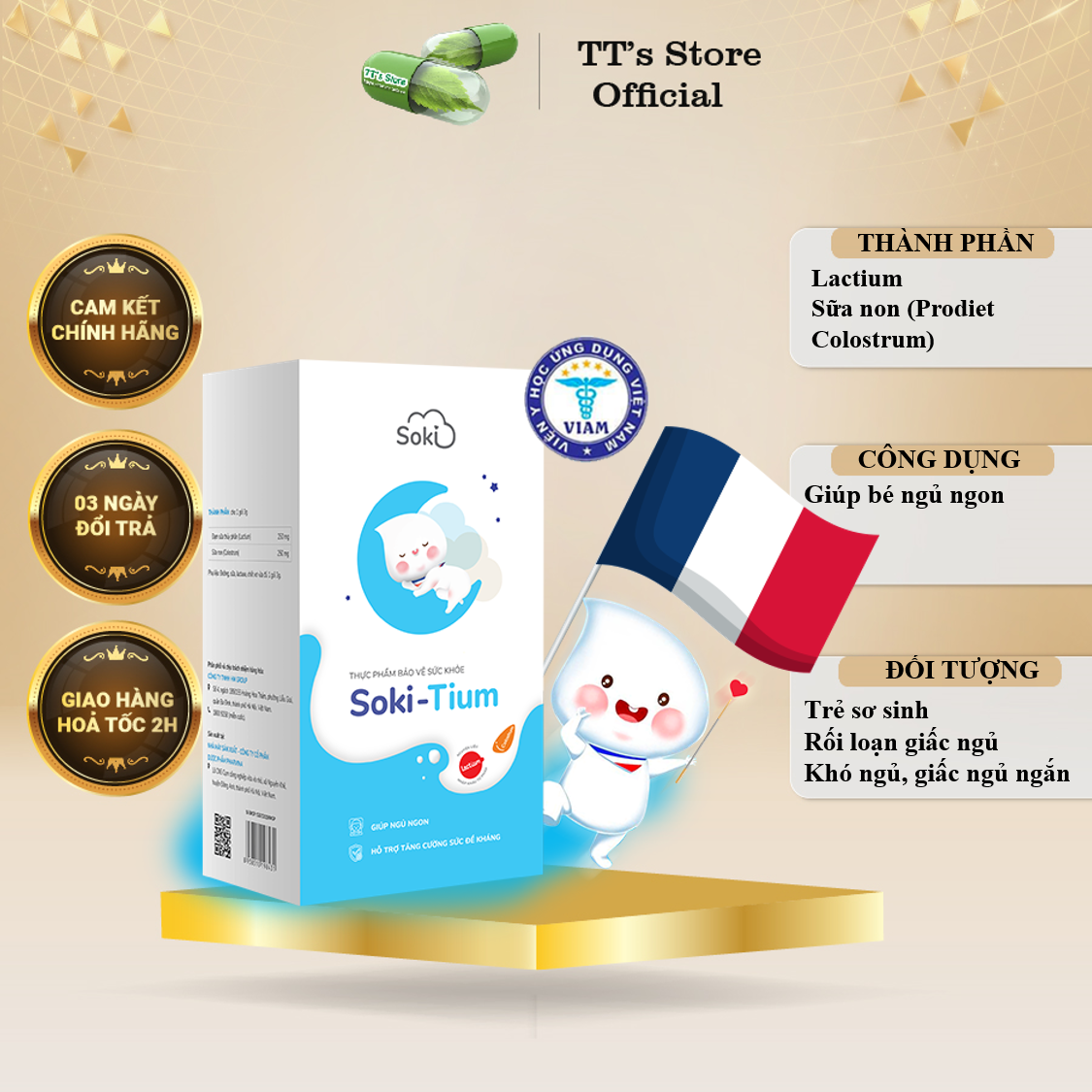 [HCM]SOKI TIUM - Sữa non giúp ngủ ngon - Colostrum - SOKITIUM