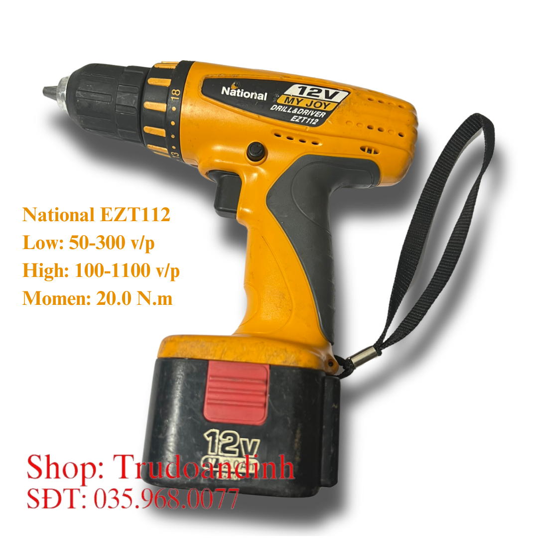 Máy khoan pin National EZT112 12V hàng bãi Nhật