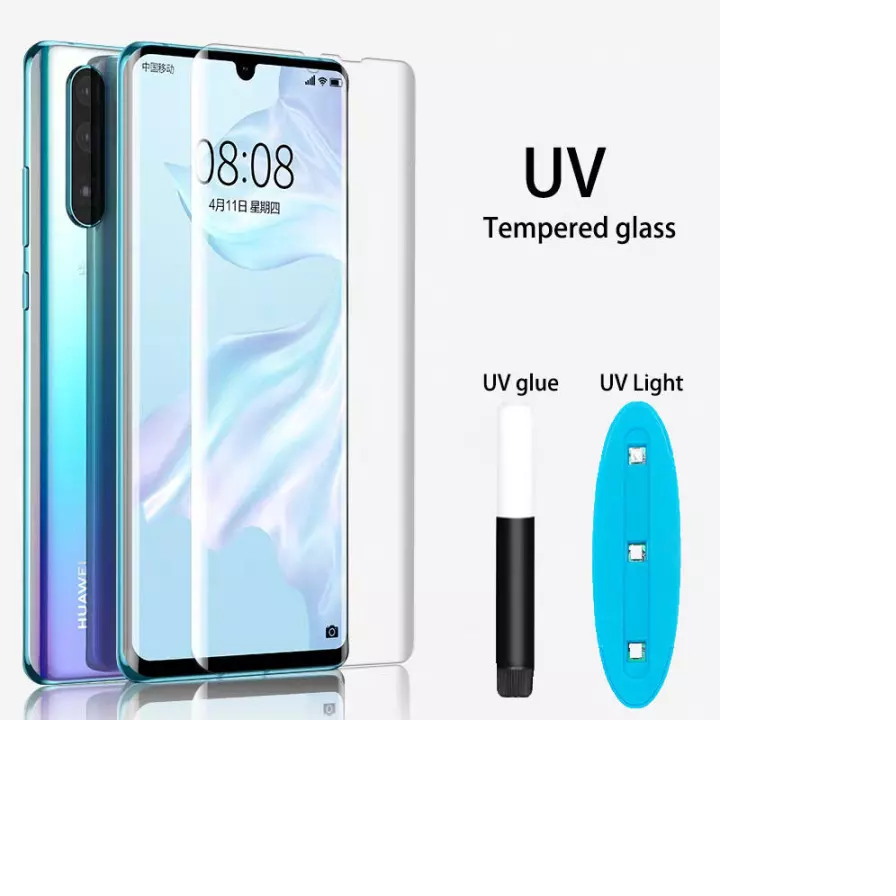 Kính cường lực trong suốt Full màn hình Full keo UV cho điện thoại Huawei P30 Pro