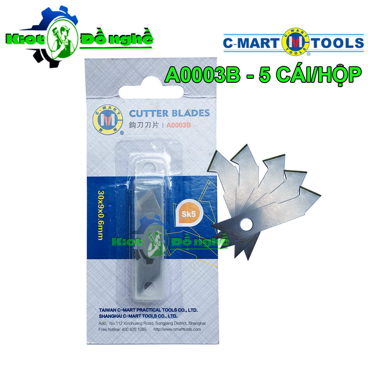 Lưỡi dao cắt mica c-mart a0003b - hộp 5 cái rọc nhựa - rọc alu - kiot đồ nghề