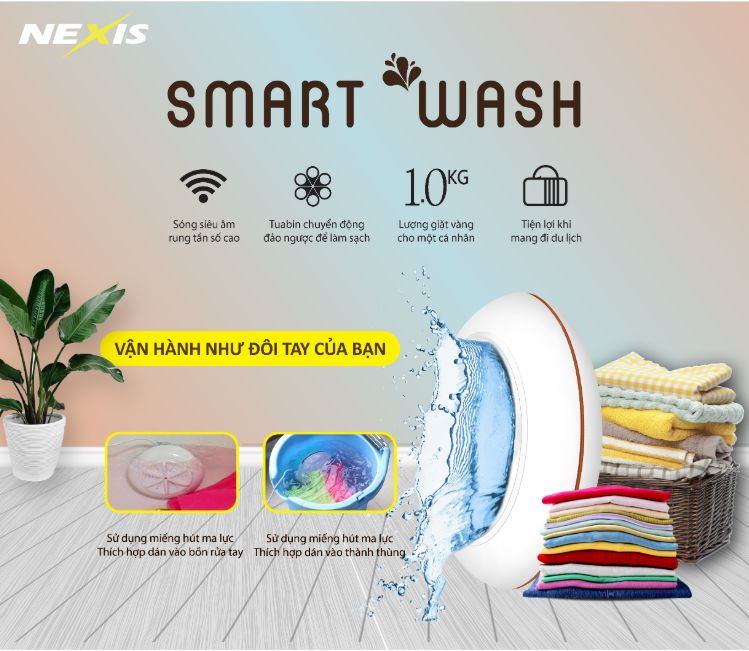 [HCM]Máy giặt thông minh mini Smart Wash Nexis