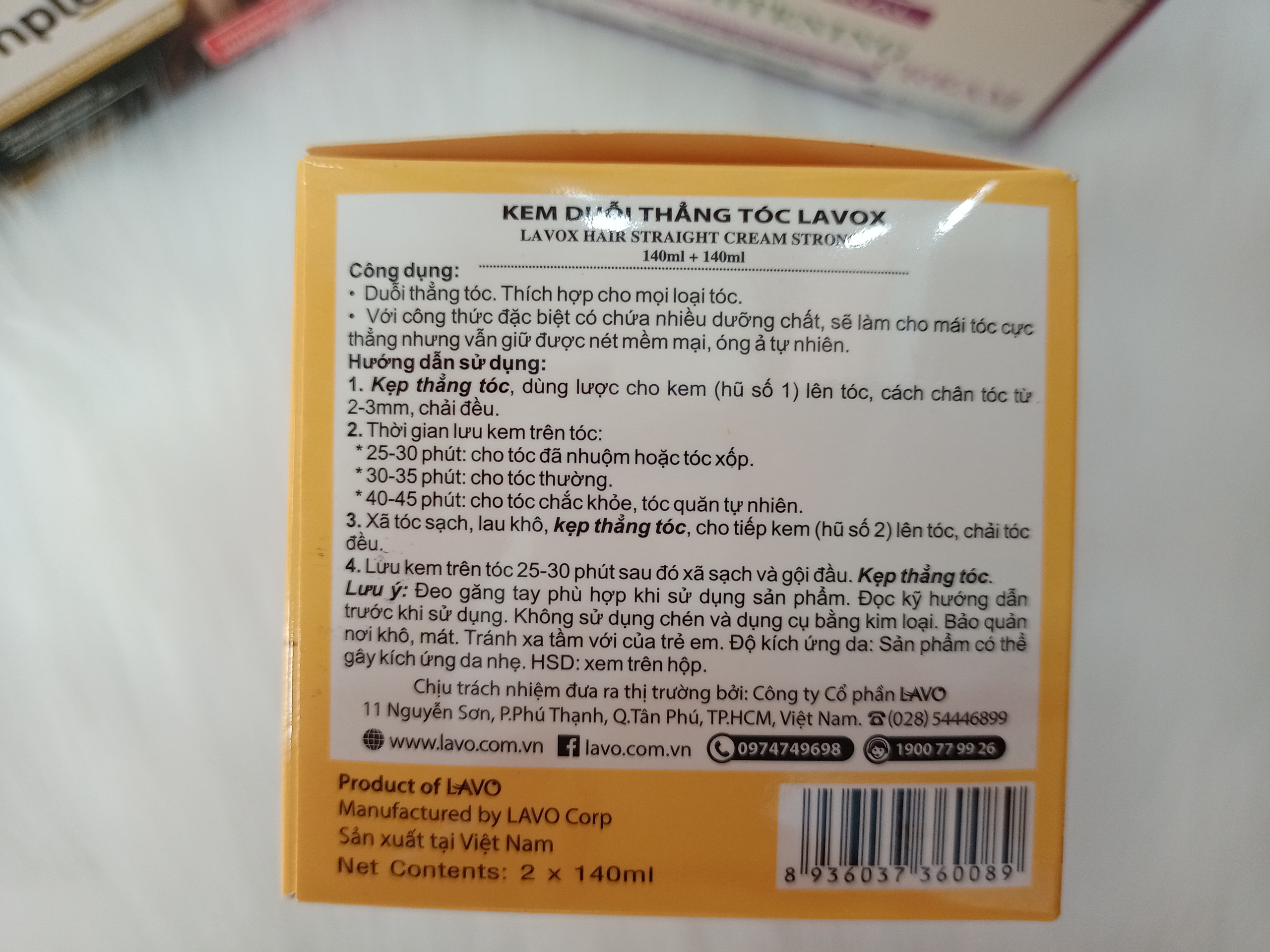 Duỗi Lavox, PGP thể tích 140ml x 2