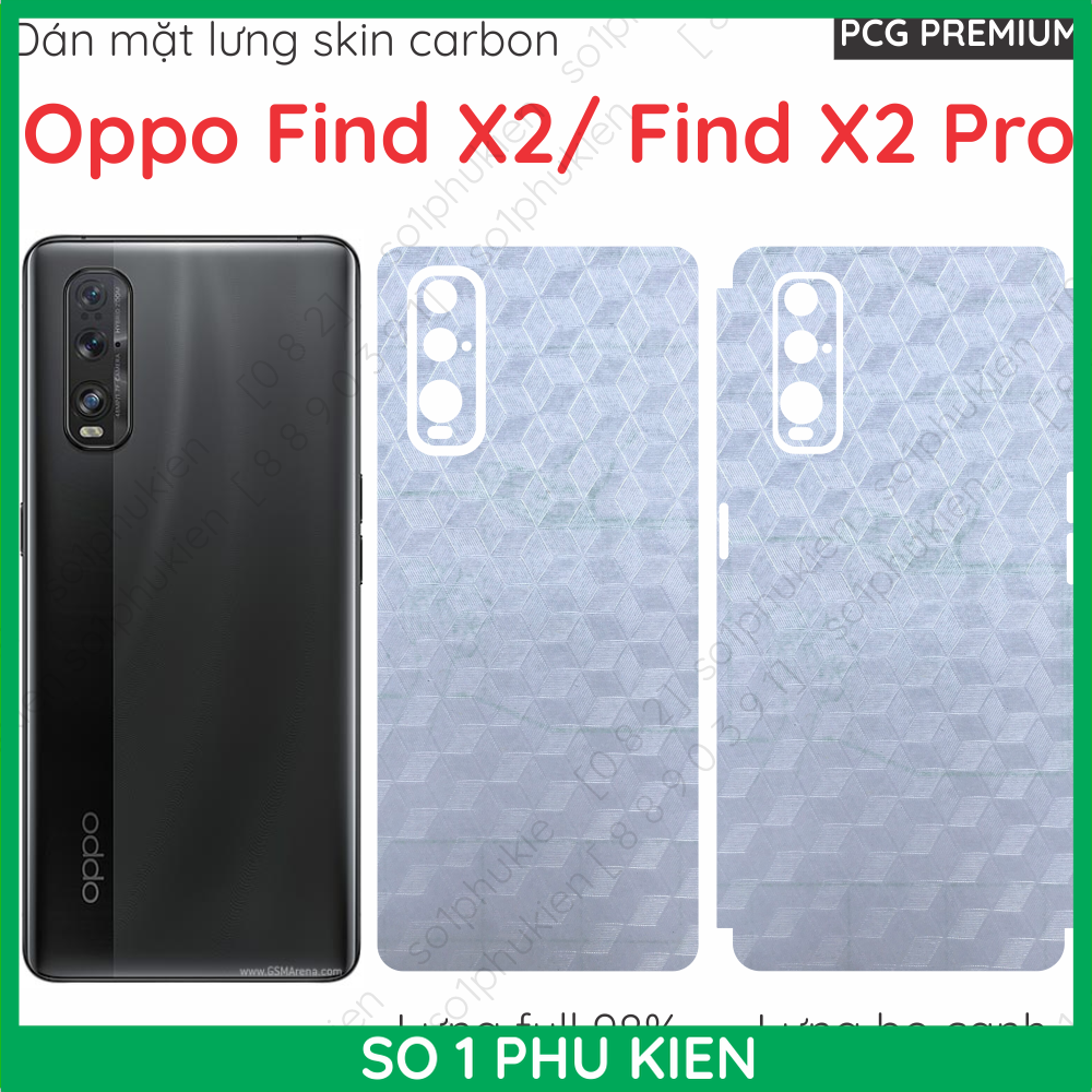 Miếng dán mặt lưng skin carbon Oppo Find X2/ Find X2 Pro