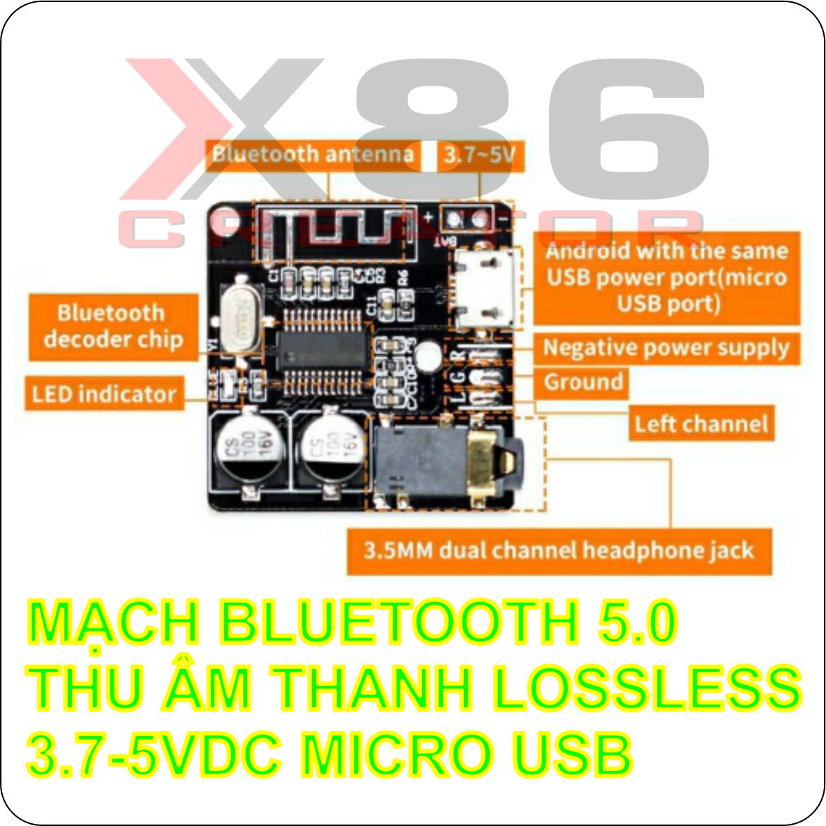 MẠCH THU ÂM THANH BLUETOOTH 5.0 X86