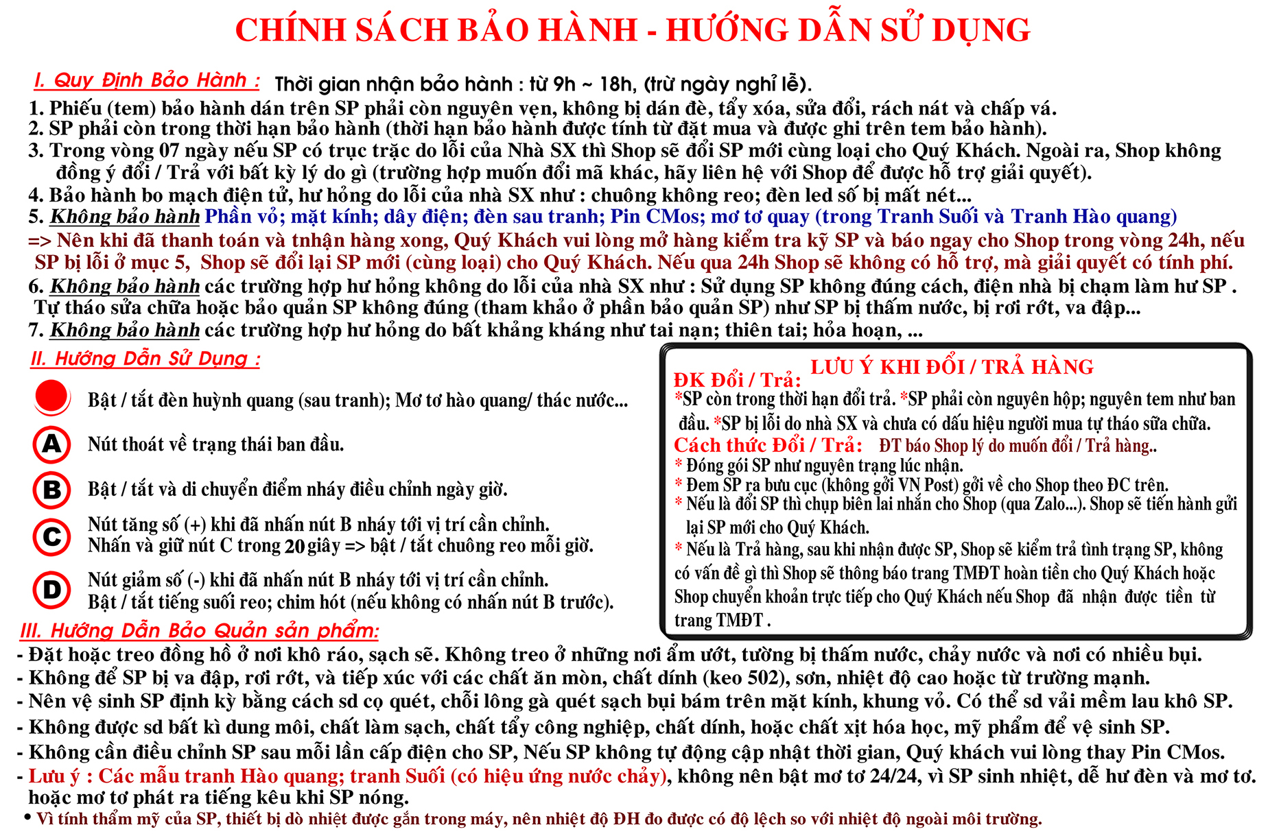 Đồng hồ Lịch Vạn Niên Treo Tường 3A