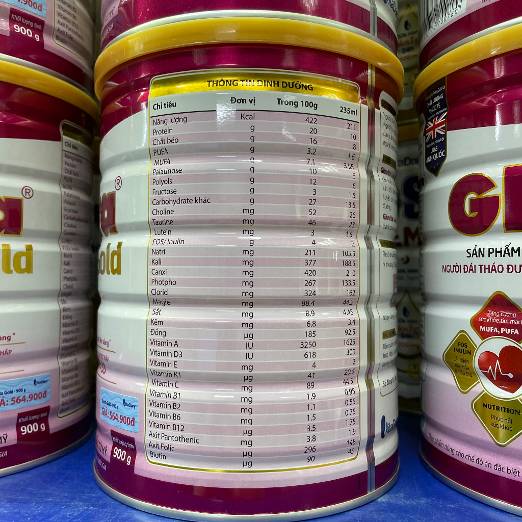 (Date Mới) Sữa bột Gluvita Gold 900g - Vitadairy (Bibistore)