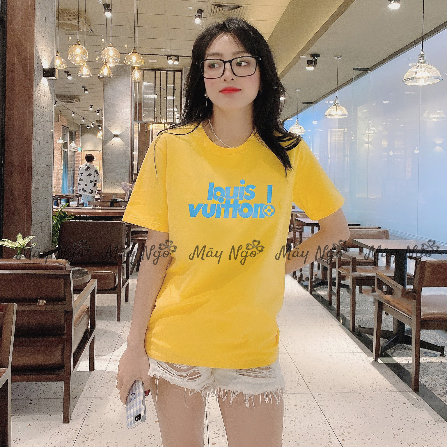 Áo thun thái in chữ form rộng thun mịn mát
