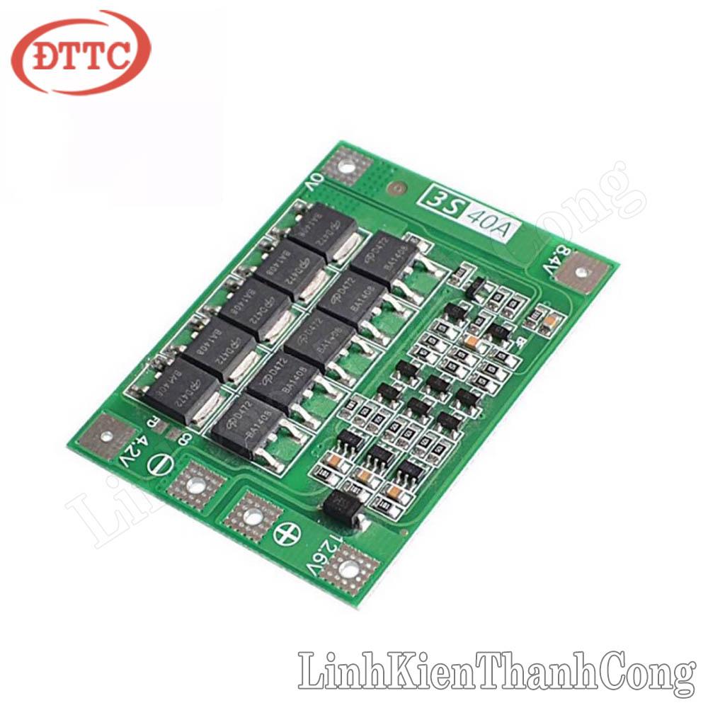 Mạch Bảo Vệ Pin BMS 3S 40A - Hệ 3 Cell Nối Tiếp