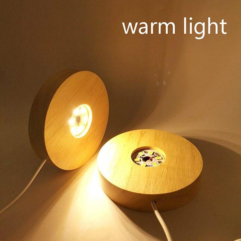 Đế đèn led gỗ cao su trang trí quả cầu pha lê, bình nước thuỷ tinh