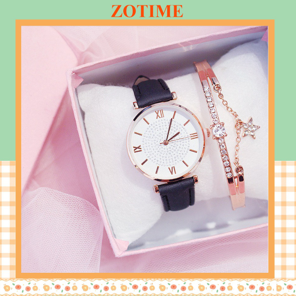Đồng hồ nữ đeo tay đẹp mặt la mã dây nhung giá rẻ  ZO24